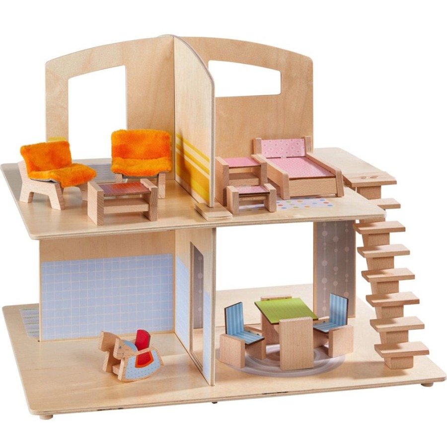 Little Friends-Gebouwen | HABA Little Friends Poppenhuis Stadsvilla Met Meubilair