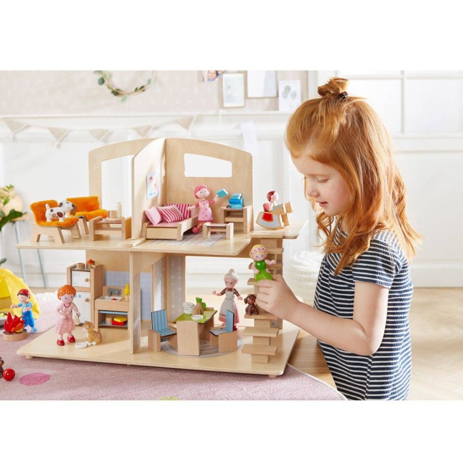 Little Friends-Gebouwen | HABA Little Friends Poppenhuis Stadsvilla Met Meubilair