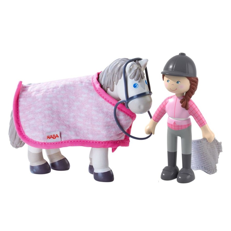 Accessoires Voor Kleine Vrienden | HABA Little Friends Ruiter Sanya En Paard Saphira Speelset