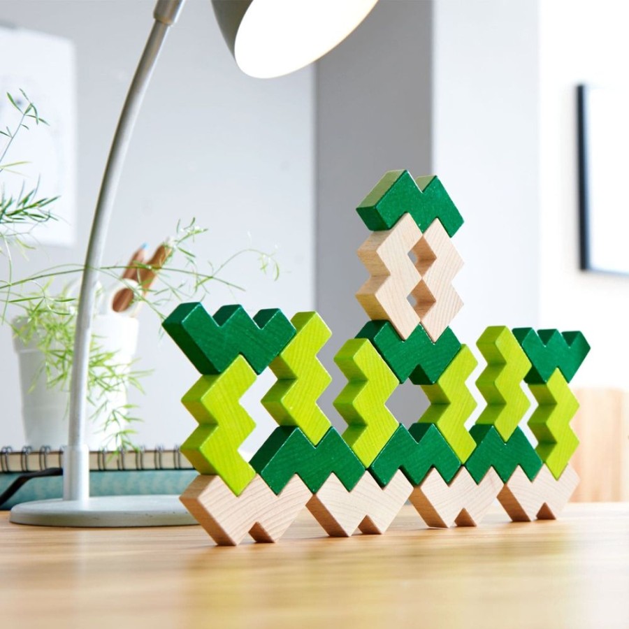 Houten Bouwstenen | HABA 3D Viridis Houten Stapelspel