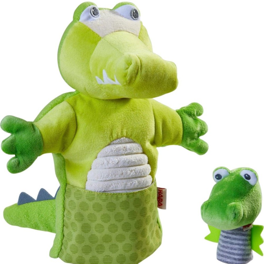 Marionetten | HABA Handpop Krokodil Met Baby Hatchling Vingerpop