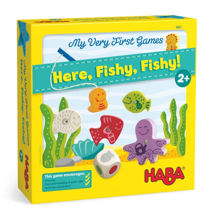 Mijn Allereerste Spellen | HABA Mijn Allereerste Spellen - Hier, Fishy, Fishy! Magnetisch Spel