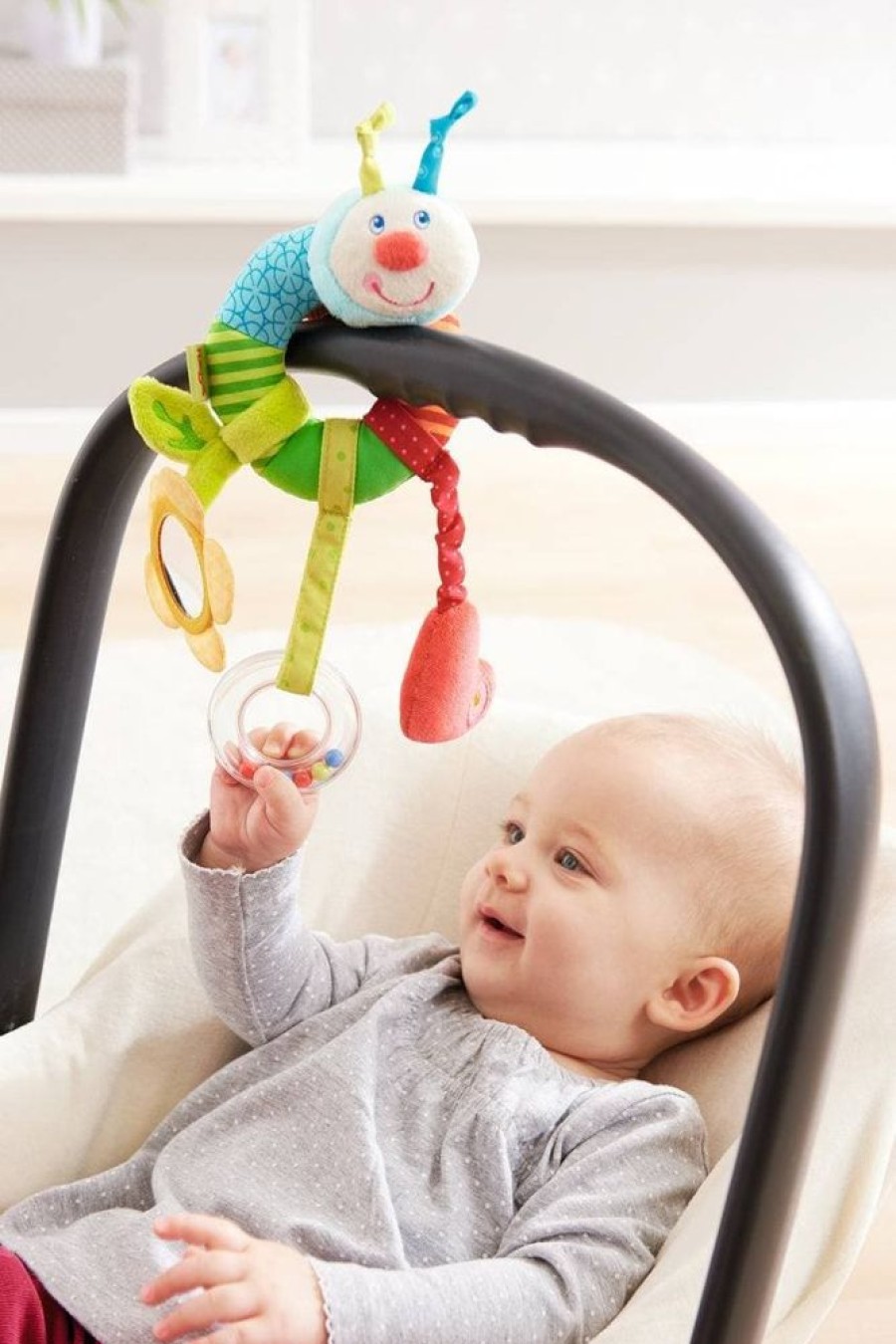 Pluche Babyspeelgoed | HABA Regenboogworm Hangend Speelgoed