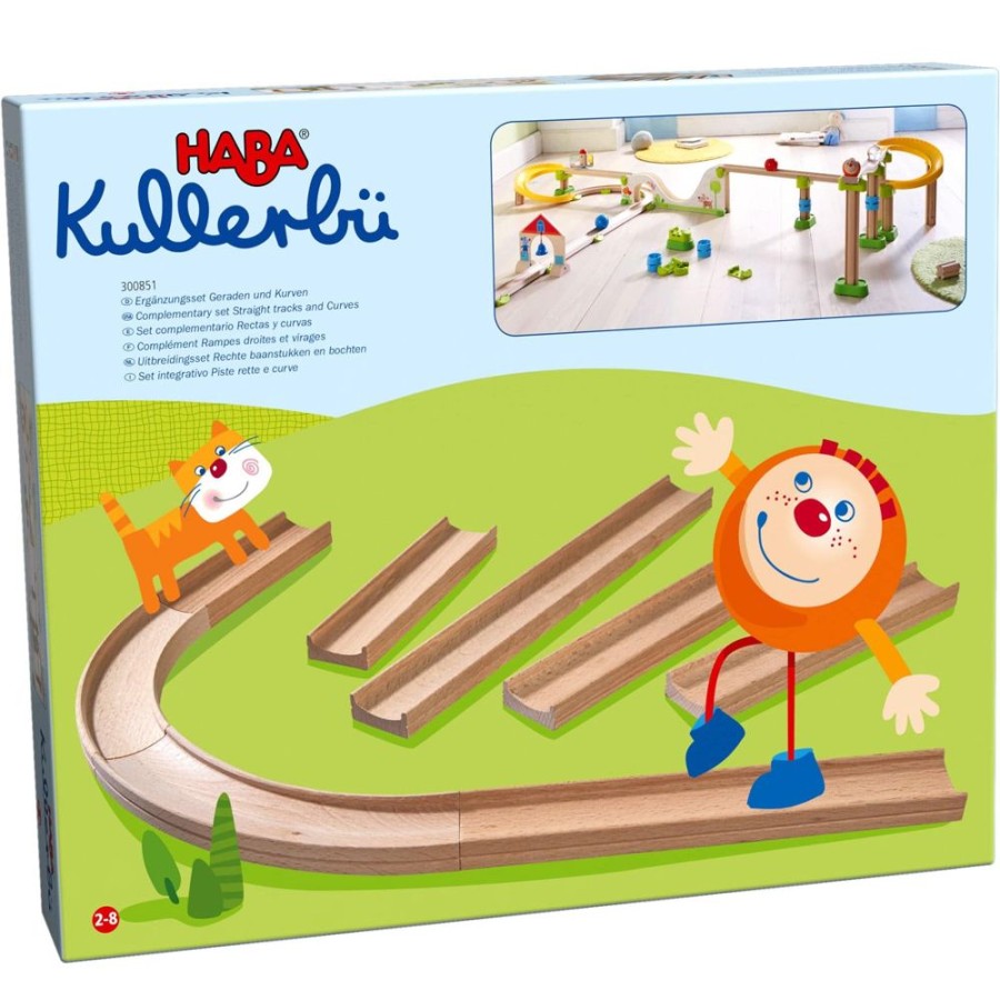 Kullerbu-Railsysteem | HABA Kullerbu Rechte En Bochtenbaanuitbreidingsset