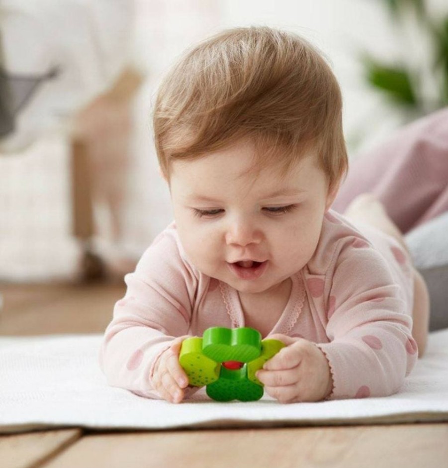 Grijp- En Bijtspeeltjes | HABA Klaver Houten Babyrammelaar Met Bel