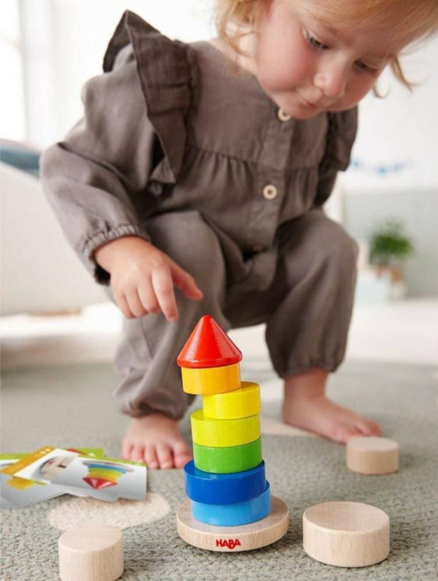 Vormsorteerders + Stapelspeelgoed | HABA Wiebelende Toren Houten Stapelspel