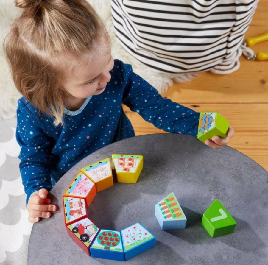 Houten Stapelspeelgoed En Arrangementspellen | HABA Nummers Boerderij Houten Schikspel